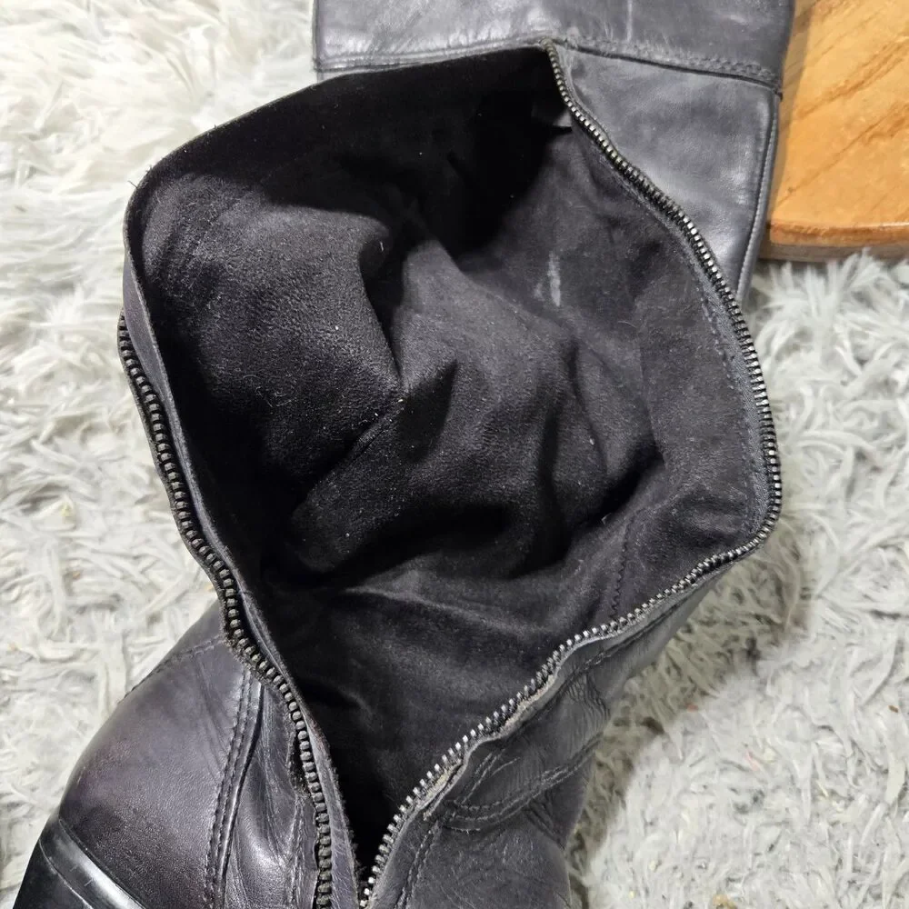 Vince Camuto Bestant Over The Knee Studded Black Leather Boot Women Size 6.5